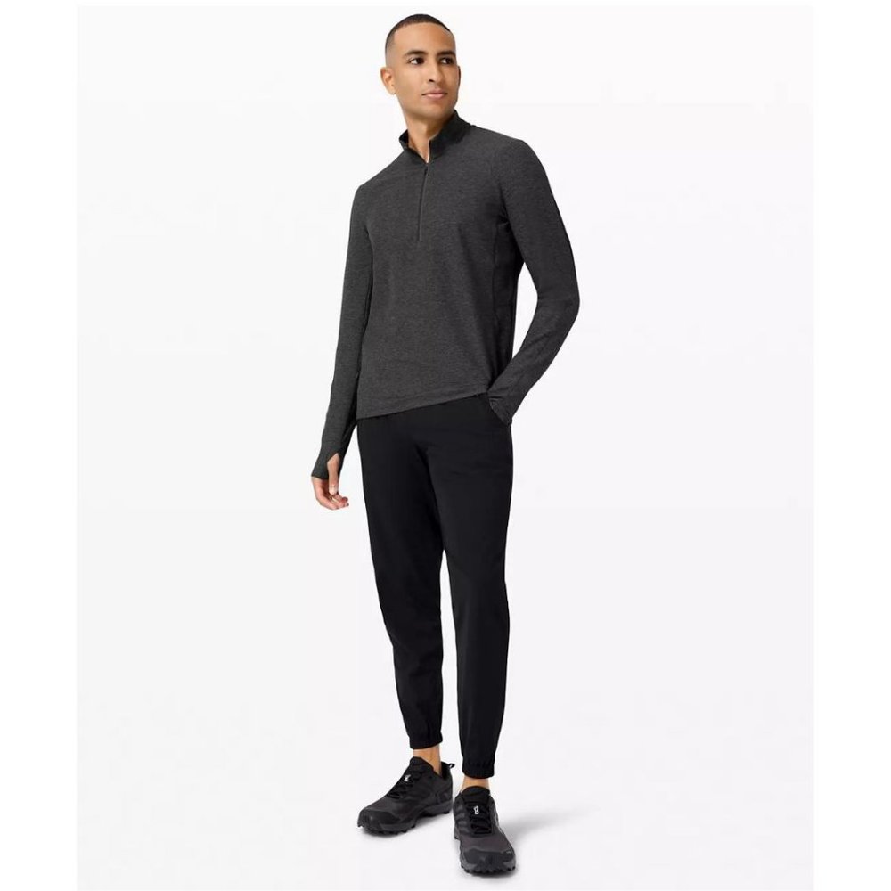Lululemon Surge Warm Half-Zip Heathered Graphite Grey Black Size XS